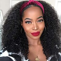 Perruque Bandeau Bouclée Afro Crépue Brute Brésilienne Prête à Porter 100 % Cheveux Humains – Vente en Gros pour Femmes Noires