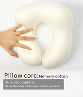 Jiyimei YM-U202-4 Logo personnalisé en peluche rebond en forme de U oreiller de voyage Design ergonomique Portable mémoire oreiller de voyage en gros