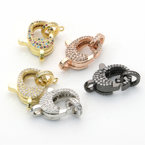 CZ Kép Màu Rõ Ràng Micro Pave Tôm Hùm Claw <span class=keywords><strong>Clasp</strong></span>, Cubic Zirconia Buckle <span class=keywords><strong>Clasp</strong></span>/Kết Nối/Liên Kết - Product Image 5