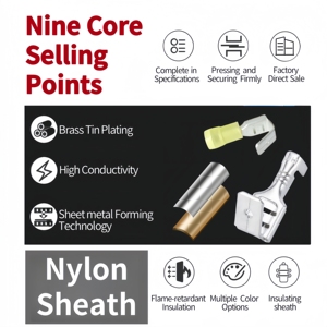 Cnxi 500Pcs pbdnyd cách điện Nam Nữ Piggy trở lại <span class=keywords><strong>Spade</strong></span> nhanh chóng ngắt kết nối dây đồng kết nối Brass đôi uốn thiết bị đầu cuối - Product Image 4