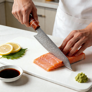 Cuchillo Kiritsuke Profesional de Acero Damasco, Cuchillo de Chef Japonés <span class=keywords><strong>para</strong></span> Sushi, Sashimi y <span class=keywords><strong>Carne</strong></span>, Mango Ergonómico, Logotipo Personalizado - Product Image 5