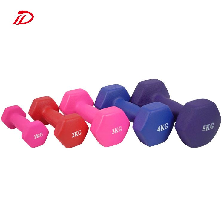 Goedkope 1Kg Increment 2-8Kg 4 Kg 6 Kg Blauw Mat Oranje Studio Gekleurde Matte Dumbbells Volledige Set Voor Twee Hand