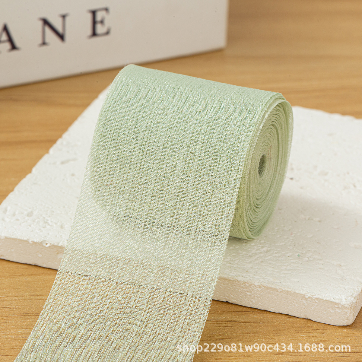 4 cm - vert brise de soie brillant (5 m)