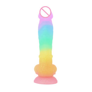Nuovo Dildo Morbido in Silicone Arcobaleno Colorato, Giocattoli Sessuali per Masturbazione Femminile, Prodotti per Adulti per Donne, Lesbiche e Uomini - Product Image 3