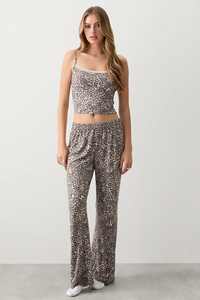 Ensembles de <span class=keywords><strong>pyjama</strong></span> côtelés en coton confortable pour femmes Débardeur ajusté imprimé animaux personnalisé et pantalon de détente ample poches thermiques pour l'été et le printemps - Product Image 2
