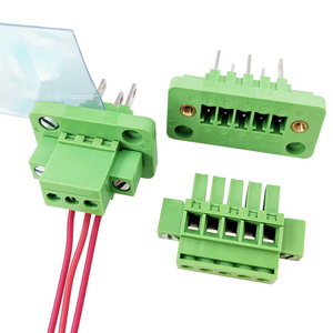 3.81mm Pitch Complete Male & Female Through-Wall Solderless Vertical <b>Terminal</b> Block Type A&B with Flange, Tool-Free - Product Image 1
