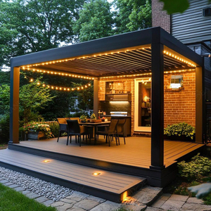 Pergola Moderna da Esterno Impermeabile Bioclimatica con Tetto a Lamelle in Alluminio e Griglia di Ventilazione per Giardino - Product Image 3
