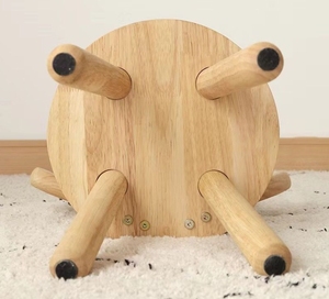 EE. UU. Almacén Pequeño taburete de tablero de madera maciza con lindas Orejas de conejo Diseño moderno Envío gratis Taburete para cambiar zapatos - Product Image 5