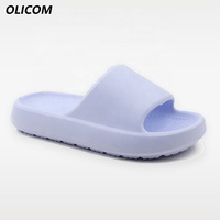 Sandales OLICOM personnalisées avec logo en mousse EVA pour femmes, semelle épaisse, coussinées, imperméables, antidérapantes, pour la maison, la salle de bain, l'extérieur, la plage