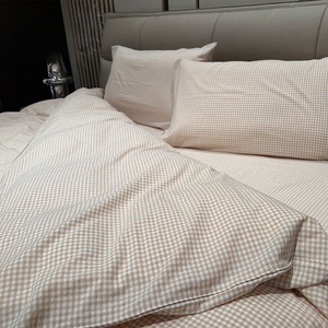 Tùy Chỉnh Kích Thước Có Thể Giặt Cotton 4-Mảnh Thân Thiện Với Môi In Bộ Đồ Giường Đặt Tối Giản Lưới Tấm Phẳng Quilt Bìa Cho Phòng Khách - Product Image 3