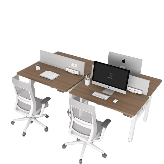 Standing Office Furniture 2 Person Staff Table 4 Motor Back to Back Height Adjustable Workstation Standing Desk Frame