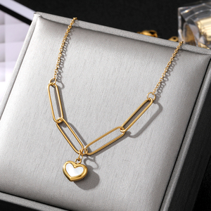 VKME 18K 골드 하트 펜던트 316L 써지컬스틸 여성 목걸이 - Product Image 6