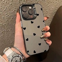 Coque de téléphone antichoc tendance et élégante avec petit cœur pour iPhone 17 Air 16 Pro Max 15 Plus 14 13 12 11 Xs Max