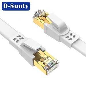 Câble Ethernet plat D-Sunty Cat8 blanc SFTP RJ45, cordon de raccordement en cuivre pur, 40 Gbps, 2000 MHz, câble réseau 1 m 5 m - Product Image 6
