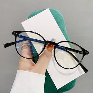 Nuevas gafas anti luz azul para mujer, montura ovalada TR90, lentes planas, protección ocular, montura completa, lentes de PC, color tortuga - Product Image 4