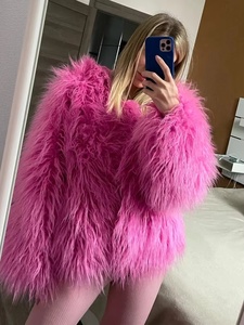 Veste en fausse fourrure de <span class=keywords><strong>mouton</strong></span> du Tibet pour l'hiver, <span class=keywords><strong>manteau</strong></span> en fausse fourrure de Mongolie pour femmes, vente en gros - Product Image 2