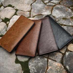 Portefeuille en cuir véritable noir de luxe fait à la main pour hommes Portefeuille fin - Product Image 2