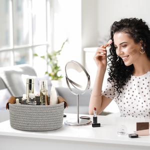 Tissé coton corde <span class=keywords><strong>panier</strong></span> de rangement Cube <span class=keywords><strong>Table</strong></span> à <span class=keywords><strong>langer</strong></span> organisateur <span class=keywords><strong>pour</strong></span> placard serviettes bébé pépinière poubelle <span class=keywords><strong>petit</strong></span> chien chat boîte à jouets - Product Image 6