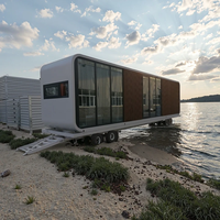 Maison Préfabriquée Mobile Moderne Grande, Remorque de Voyage Extérieur, Cabine Capsule RV Camping-Car avec Chambre à Coucher pour Voyage de Camping