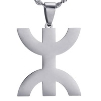 Pendentif symétrique en acier inoxydable Yiwu Aceon, motif africain berbère kabyle amazigh, découpe laser, symbole Afrique Berbères