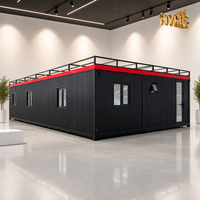 Maisons conteneurs 40 pieds, maison de luxe à aile unique extensible, extérieur blanc, intérieur en cristal de carbone, 2 chambres, 2 salles de bain, location