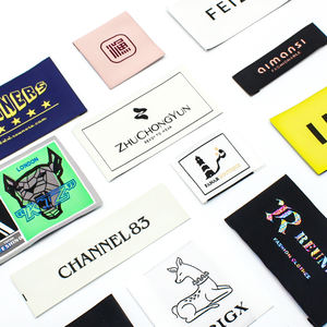 Personalizar logotipo de la marca tejida cuidado de la etiqueta principal para la ropa bolsos de cuero sombrero - Product Image 1