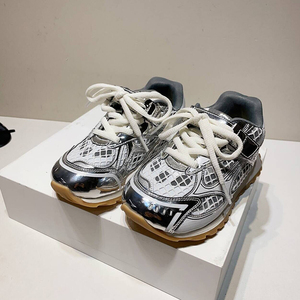 Tênis de malha de fundo grosso unisex para crianças, tênis esportivo de caminhada escolar para homens, moda unissex - Product Image 2