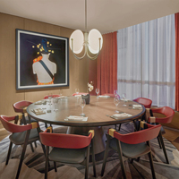 Diseño de Restaurante de Sushi en 3D Estilo Japonés, Mesas y Sillas de Restaurante, Muebles de Comida Rápida, Sofá de Dos Plazas con Asientos Laterales Dobles