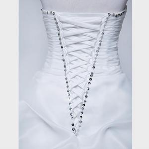Abito da sposa senza spalline, <span class=keywords><strong>corto</strong></span> davanti e <span class=keywords><strong>lungo</strong></span> dietro, elegante, taglie forti, in <span class=keywords><strong>tulle</strong></span> bianco, da spiaggia, <span class=keywords><strong>con</strong></span> spalle scoperte - Product Image 6