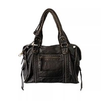 Sac bandoulière messager grande capacité pour femme, style vintage rétro européen-américain, en toile délavée, multi-poches, avec fermeture éclair, idéal pour l'été et la moto