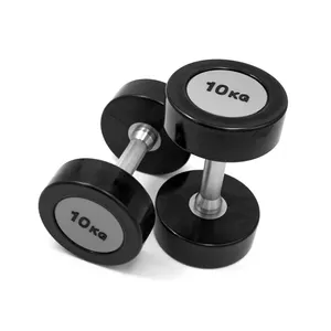 कस्टम लोगो पेशेवर वाणिज्यिक जिम उपकरण dumbbells सेट urethane चिकनी सीपीयू डम्बल जिम घर उपयोग के लिए