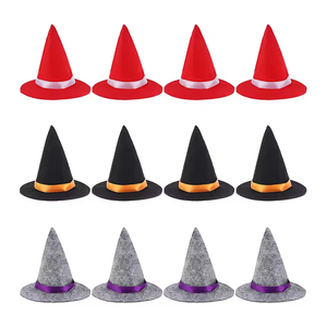 Sombreros <span class=keywords><strong>de</strong></span> <span class=keywords><strong>Bruja</strong></span> <span class=keywords><strong>de</strong></span> Fieltro, Adornos <span class=keywords><strong>de</strong></span> Botella <span class=keywords><strong>de</strong></span> Vino <span class=keywords><strong>de</strong></span> Fieltro, Decoraciones <span class=keywords><strong>de</strong></span> Regalo para Fiestas <span class=keywords><strong>de</strong></span> Halloween, Accesorios Personalizados al por Mayor - Product Image 1