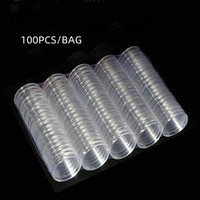 100 pièces/sac Capsules à monnaie en plastique transparent 16-45 mm, supports de rangement protecteurs pour pièces de collection, médailles et souvenirs