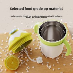 ถ้วยกาแฟสแตนเลสพกพาเก็บความร้อนแบบ316ได้ถ้วยแบบเรียบง่ายพร้อมหลอดจับลายการ์ตูนสำหรับเด็กนักเรียน - Product Image 2