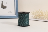 Cordon en polypropylène tressé 8 brins, fil doré 4 mm sur bobine noire, idéal pour emballages cadeaux et cordons de vêtements