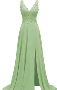 453l राजकुमारी शैली v-गर्दन हैल्टर ग्रीन कढ़ाई प्रोम वयस्क समारोह पोशाक स्पार्कलिंग पार्टी सुरुचिपूर्ण शाम पोशाक पोशाक - Product Image 2