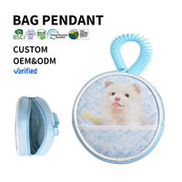 Pendentif de sac rond personnalisé en PVC, porte-monnaie, porte-clés à fermeture éclair, accessoire de rangement de voyage