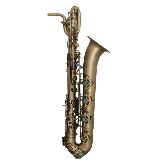 Eastern Music Pro Antique Bronze Baritone Saxophone-Wind Instrument EB Tone Performance Easy Install Low a Front F & High F# Key