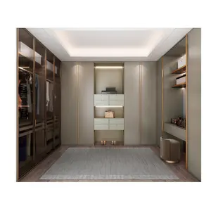 Factory supply price Luxury stylish Cabinet Walk in Wardrobe Powerful storage system cloth closet solid wood wardrobe