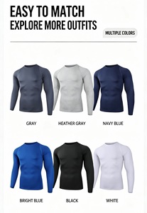Maglietta Intima da <span class=keywords><strong>Uomo</strong></span> a Maniche Lunghe, Vestibilità Slim, Collo Tondo, Morbida ed Elastica, Tinta Unita, Casual - Product Image 6