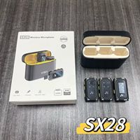 Microphone cravate sans fil professionnel SX28 avec batterie intégrée, USB Type-C, radio 2.4G, réduction de bruit et conception magnétique