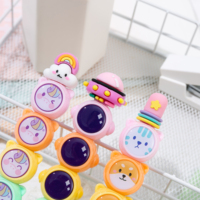 Joli dessin animé 6 pièces Mini stylos marqueurs à base d'eau ensemble cadeau promotionnel en plastique pour dessin d'enfants