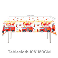 Ensemble de vaisselle jetable rouge camion de pompiers pour enfants, décoration de fête d'anniversaire, bannière, assiettes en papier, gobelets, serviettes, nappe, ballons et fournitures