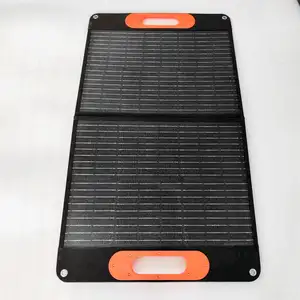 Chargeur de panneaux solaires portable 2 plis 18V60W de haute qualité pour voyage d'affaires, camping en plein air, aventure ou voyage autonome