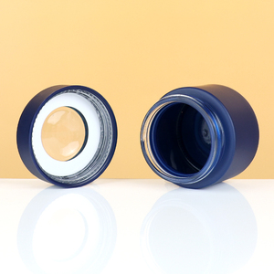 Bocaux en verre de 2oz 3oz 4oz de peinture bleu mat personnalisé avec couvercles grossissants résistants aux enfants/boîte de papier de marque - Product Image 2