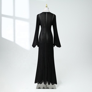 Nobile ed elegante abito a maniche lunghe a maglia con maniche lunghe da donna - Product Image 6