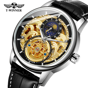 Jam Tangan T-WINNER nouveauté or hommes Relojes Hombre montres automatiques personnalisées Montre Homme mode - Product Image 4
