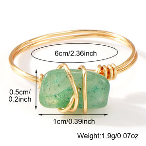 Bague Go2boho Réglable en Pierre Naturelle Plaqué Or, Bijou Fait Main Enroulé de Fil, Bague en Cristal Améthyste Mauvais Œil pour Femme, Cadeau <span class=keywords><strong>L</strong></span> - Product Image 6