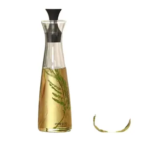 Bote de vidrio para aceite de oliva, recipiente de almacenamiento para condimentos, sal y azúcar, 500ml