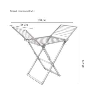 Traditional Foldable Multifunctional Floor Standing <b>Clothes</b> Drying <b>Rack</b> Stainless Steel Portable Laundry Hanger for Home Balcony - Product Image 3